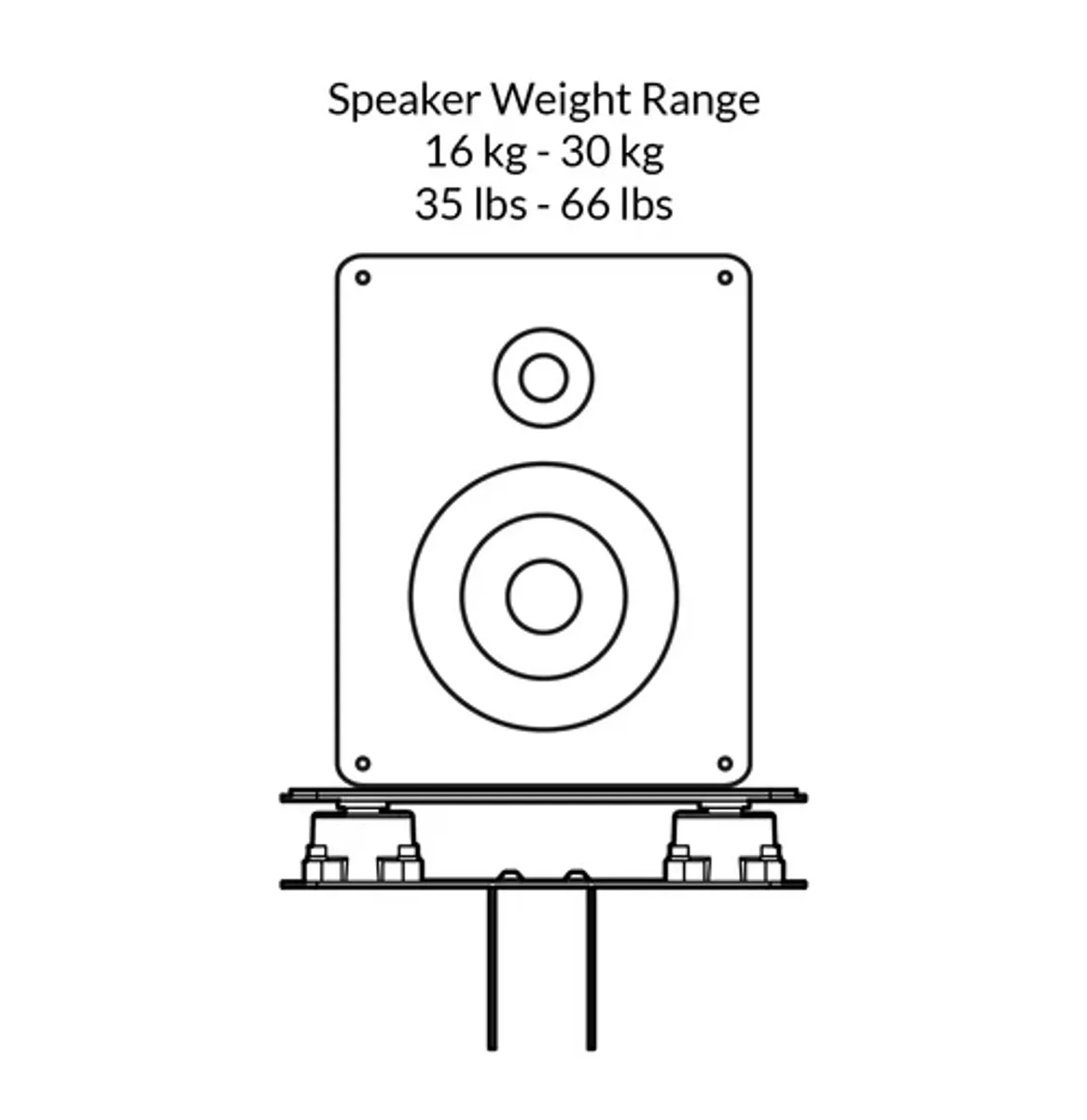 Space Lab Lift MK II Speaker Stand with Small Platform,Medium Isolator