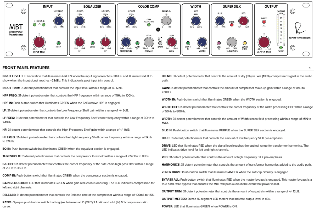 Rupert Neve Designs MBT RND Master Bus Transformer